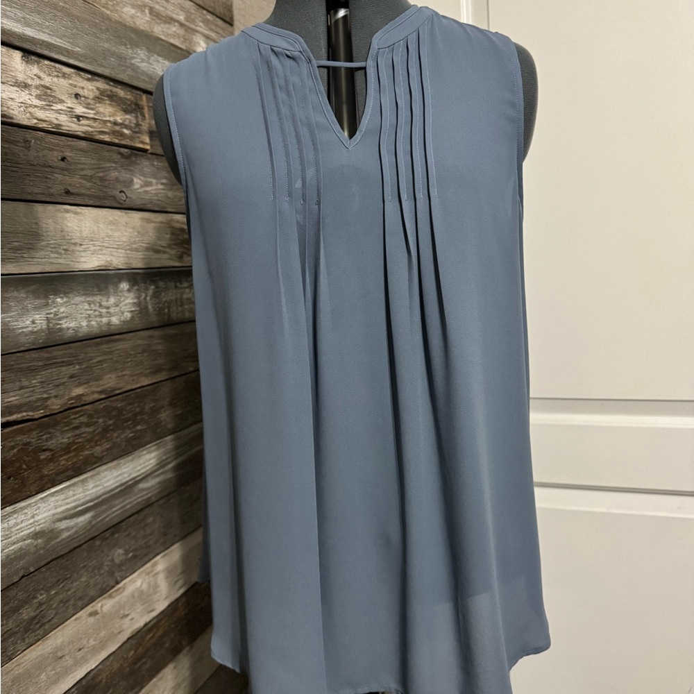 Pleione Blue Sleeveless Blouse
